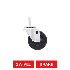 Metro 3" Resilient Rubber Low Profile Caster for Super Erecta Industrial Wire Shelving Racks