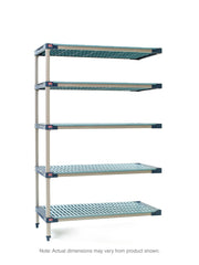 MetroMax 4 4-Shelf and 5-Shelf Plastic Industrial Shelving Add-On Units