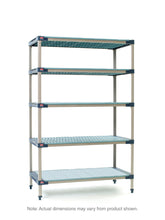 MetroMax 4 5-Shelf Plastic Industrial Shelving Starter Unit with Solid Bottom Shelf