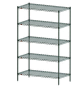 Metro Super Adjustable Super Erecta 4-Shelf and 5-Shelf Industrial Wire Shelving Starter Units, Metroseal Green Epoxy