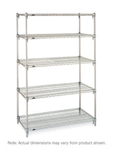Metro Super Adjustable Super Erecta 4-Shelf and 5-Shelf Industrial Wire Shelving Starter Units, Chrome