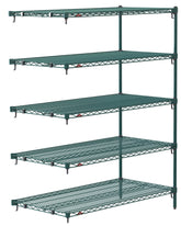 Metro Super Adjustable Super Erecta 4-Shelf and 5-Shelf Industrial Wire Shelving Add-On Units, Metroseal Green Epoxy