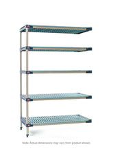 MetroMax 4 4-Shelf and 5-Shelf Plastic Industrial Shelving Add-On Units