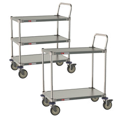 Metro Type 304 Stainless Steel Carts for Labs and Cleanrooms