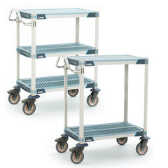 MetroMax i 2-Shelf and 3-Shelf Industrial Polymer Shelving Lab Utility Carts, Solid Top Shelf Mat