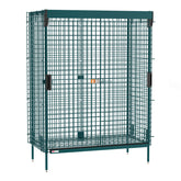Metro Super Erecta Stationary Security Shelving Unit with SlideSecure Sliding Door, Metroseal Green