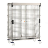 Metro Super Erecta Standard-Duty Mobile-Ready Security Shelving Unit with SlideSecure Sliding Door, Stainless Steel