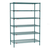 Metro Super Erecta 6-Shelf (4 SES/2 EZ-ADD) Wire Shelving Starter Units, Metroseal Green