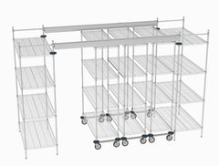 Metro Top-Track Overhead Track Shelving Complete Kit with Super Erecta Chrome Wire Shelves