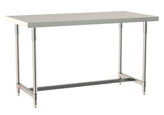 Metro TableWorx Stainless Steel Table, Type 304 Stainless Steel Work Surface, Legs, and Leg Mounts, Stainless Steel I-Frame