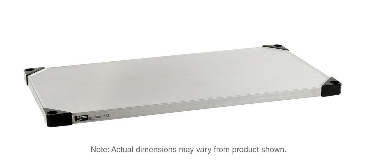 Metro Super Erecta Solid Shelf, Standard Stainless Steel