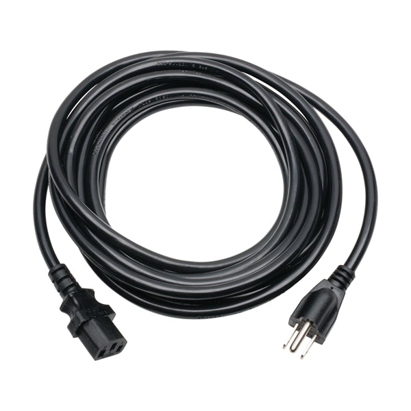 Power Cord, NEMA 5-15P to IEC C13 for Computer or Monitor, 15'