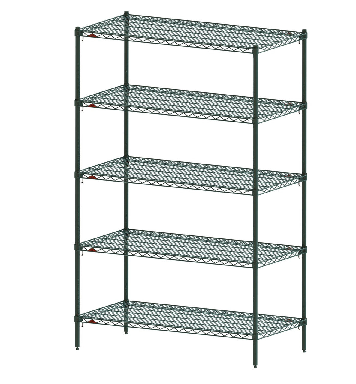 Metro Super Adjustable Super Erecta 4-Shelf and 5-Shelf Industrial Wire Shelving Starter Units, Metroseal Green Epoxy