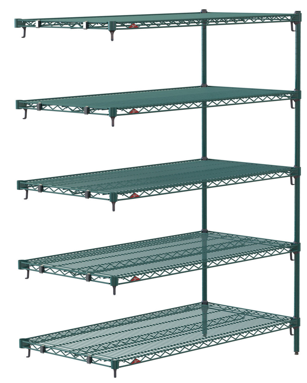 Metro Super Adjustable Super Erecta 4-Shelf and 5-Shelf Industrial Wire Shelving Add-On Units, Metroseal Green Epoxy