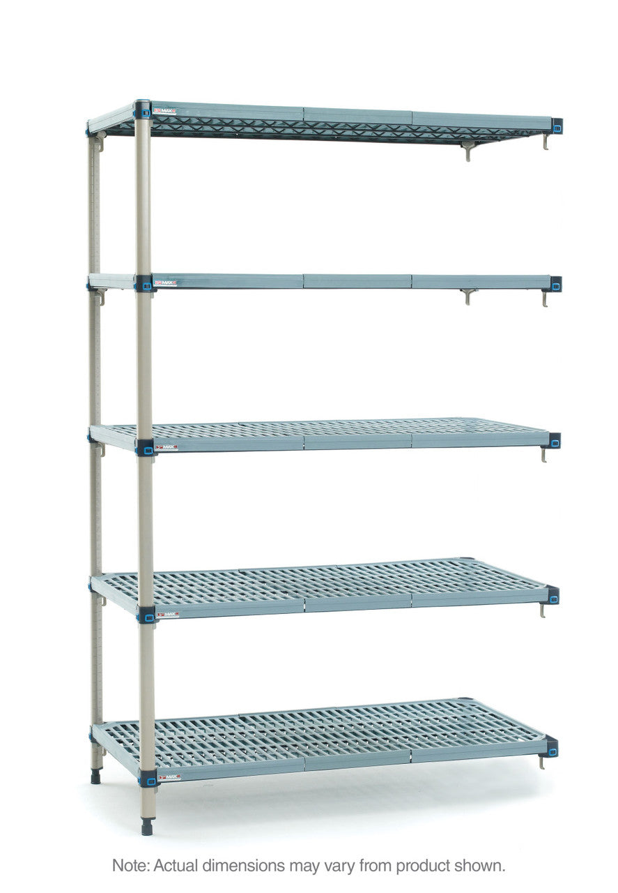 MetroMax Q 4-Shelf and 5-Shelf Plastic Industrial Shelving Add-On Units