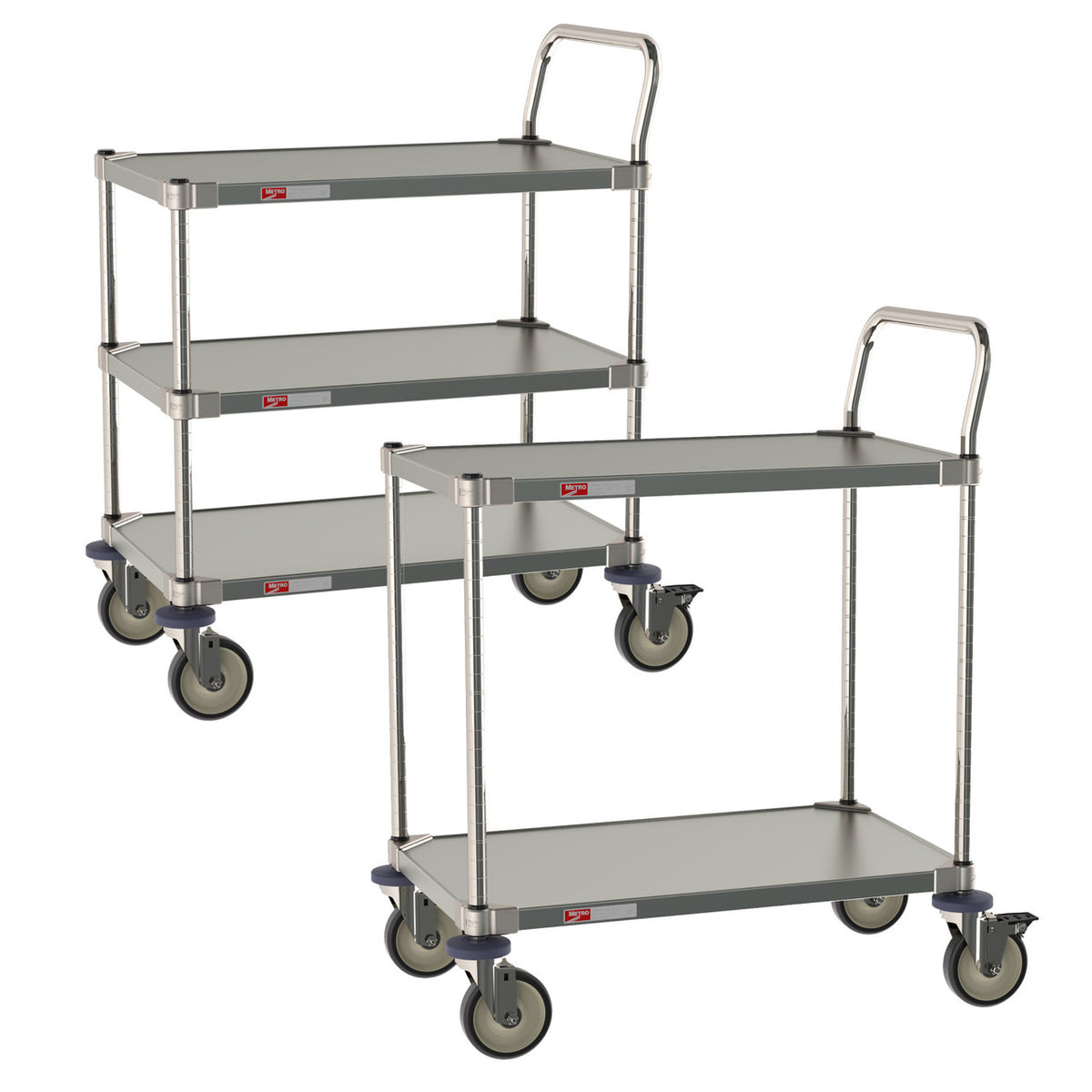 Metro Type 304 Stainless Steel Carts for Labs and Cleanrooms