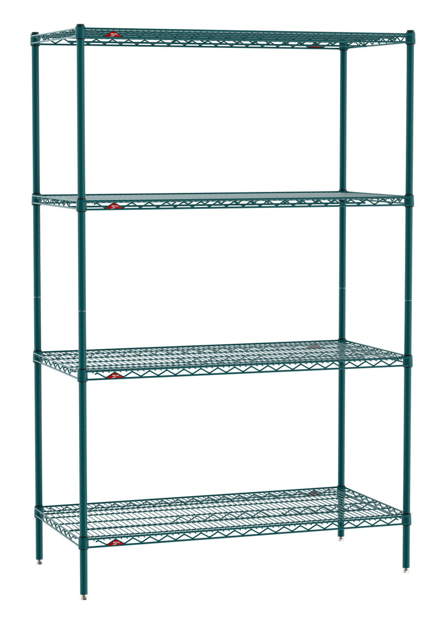 Metro Super Erecta 4-Shelf Industrial Wire Shelving Convenience Pak, Metroseal Green Epoxy