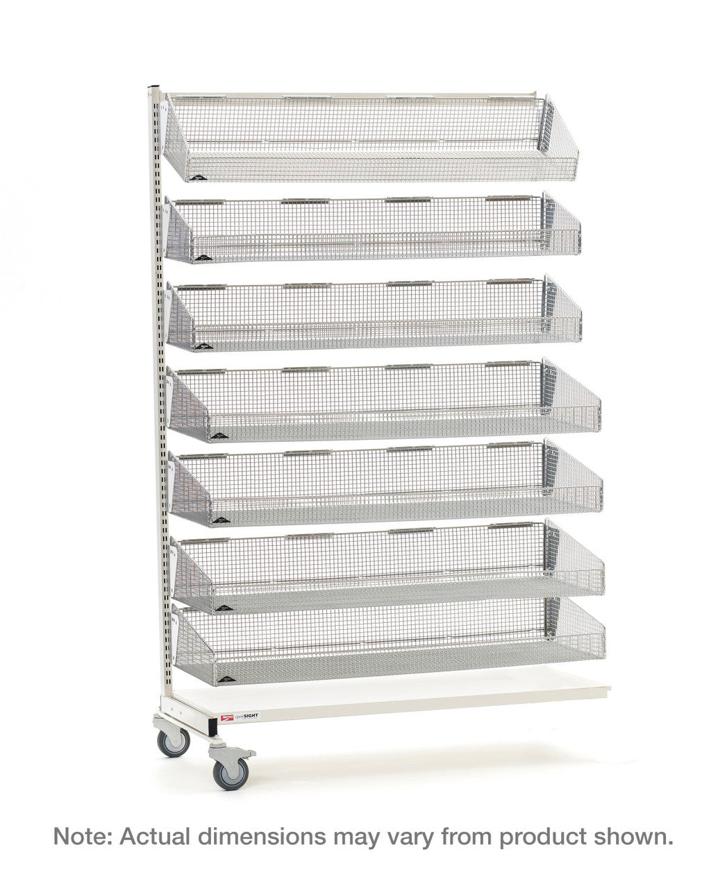 Metro qwikSIGHT Mobile Single-Sided 7-Basket Shelving Add-On Unit
