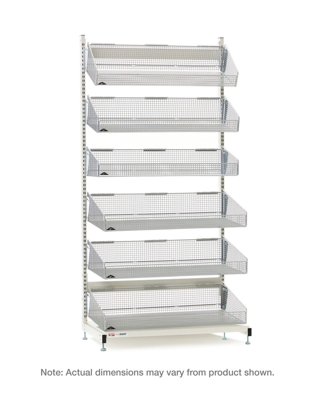 Metro qwikSIGHT Stationary Single-Sided 6-Basket Shelving Unit