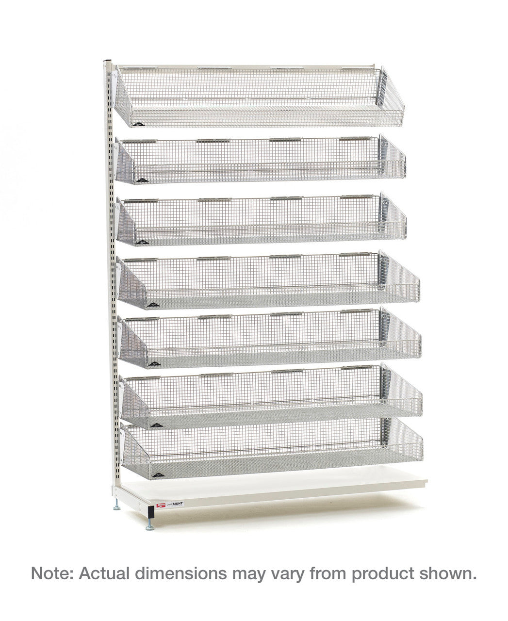 Metro qwikSIGHT Stationary Single-Sided 7-Basket Shelving Add-On Unit