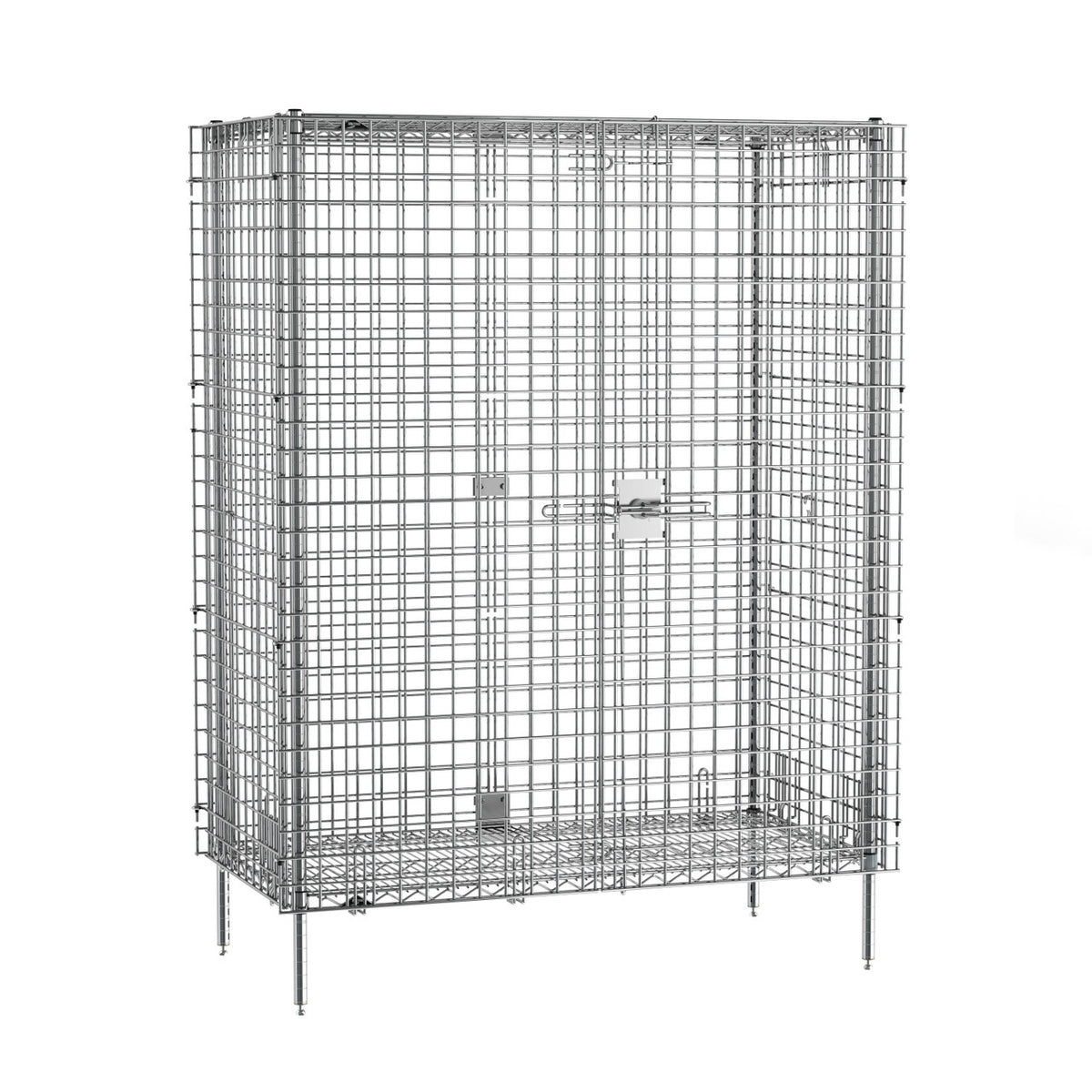 Metro qwikSLOT Stationary Security Shelving Unit, Chrome