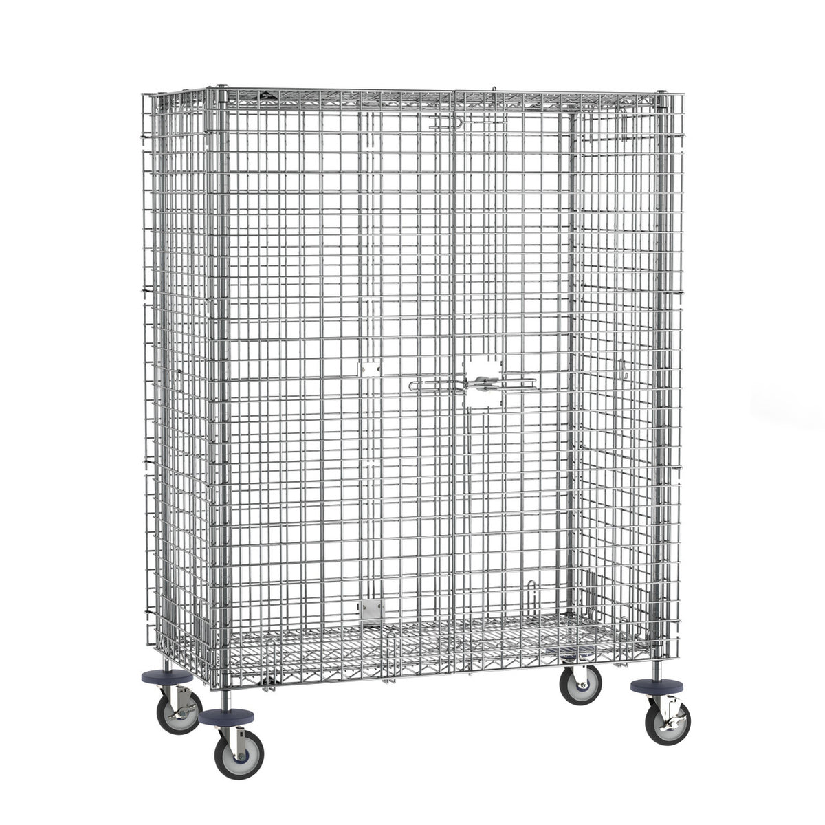 Metro Super Erecta Mobile Security Shelving Unit, Chrome