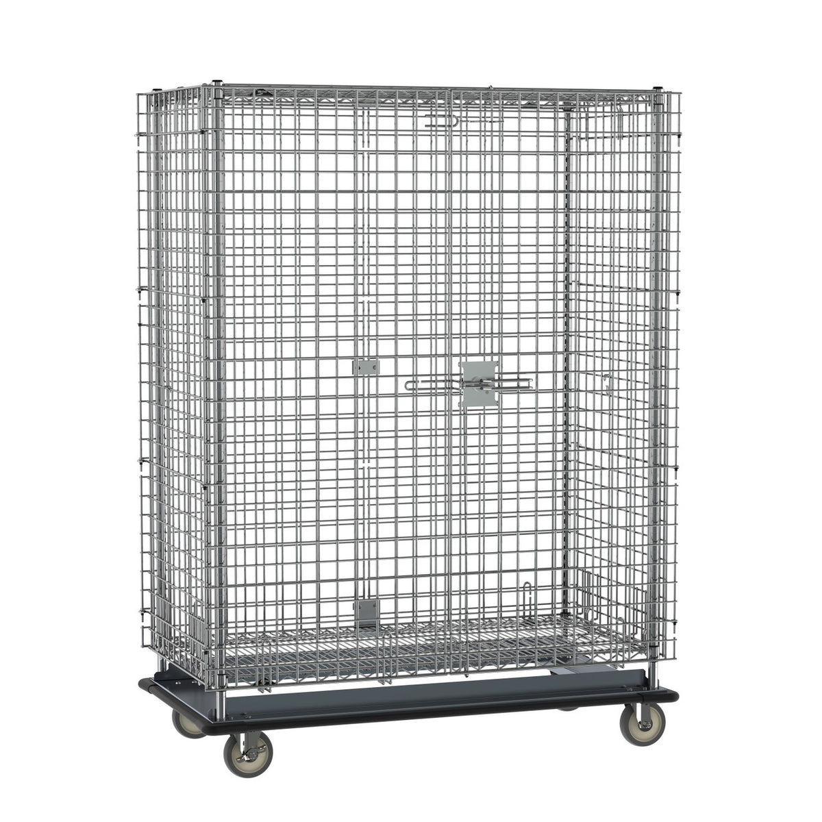 Metro qwikSLOT Heavy-Duty Mobile Security Shelving Unit, Chrome