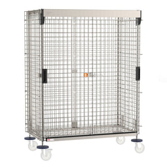 Metro Super Erecta Standard-Duty Mobile-Ready Security Shelving Unit with SlideSecure Sliding Door, Stainless Steel