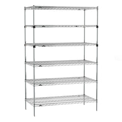 Metro Super Erecta 6-Shelf (4 SES/2 EZ-ADD) Wire Shelving Starter Units, Chrome