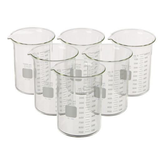 Beaker, Glass, 1000mL, pk/6