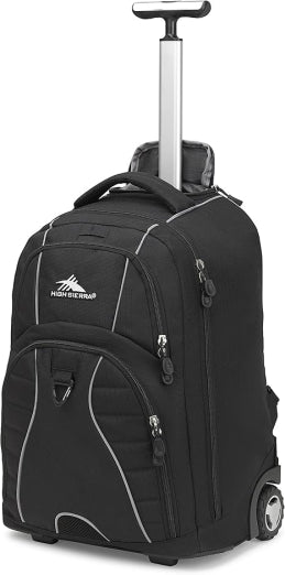 High Sierra Freewheel Wheeled Laptop Backpack, Black