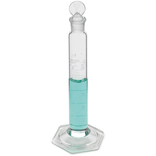 Cylinder, Mixing, 25mL, w/Stopper