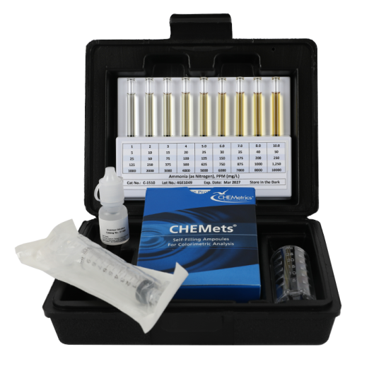 CHEMetrics® CHEMets® Ammonia Test Kit High Range (5-50 ppm)