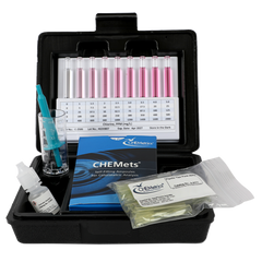 مجموعة أدوات اختبار CHEMets® من CHEMetrics® الكلور عالي المدى (0-500 جزء في المليون)