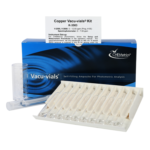 CHEMetrics® Vacu-vials® Test Kit Copper (0-12.00 ppm & 0-7.00 ppm)