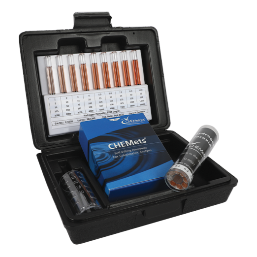 CHEMetrics® CHEMets® Test Kit Hydrogen Peroxide, Ferric Thiocyanate (0-0.8 & 1-10 ppm)