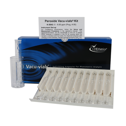 CHEMetrics® Vacu-vials® Test Kit Hydrogen Peroxide (0-6.00 ppm)