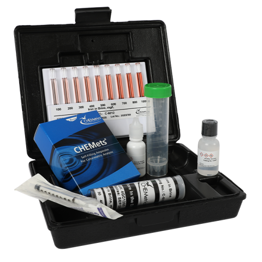 CHEMetrics® CHEMets® Test Kit Iron in Brine (0-100 & 100-1000 mg/L)