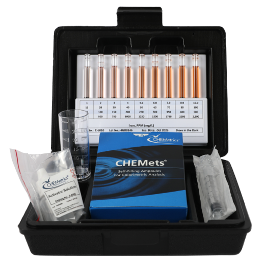 CHEMetrics® CHEMets® Test Kit Iron HR, Total & Soluble (10-100 ppm)