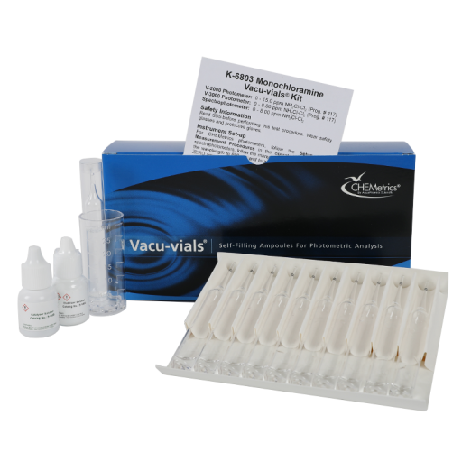 CHEMetrics® Vacu-vials® Test Kit Monochloramine (0-15.0 ppm & 0-8.00 ppm)