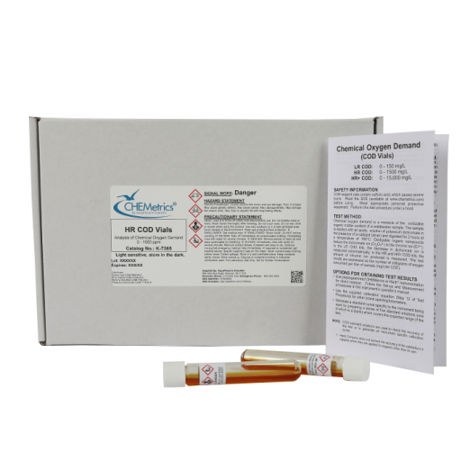 CHEMetrics® HR COD Vial Kit – USEPA Accepted (Qty: 150)