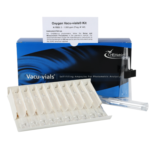 CHEMetrics® Vacu-vials® Test Kit Oxygen, Dissolved (0-1.000 ppm)