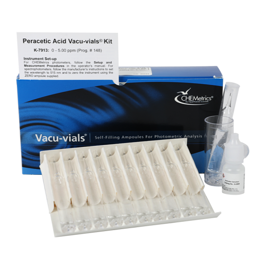 CHEMetrics® Vacu-vials® Test Kit Peracetic Acid (0-5.00 ppm)