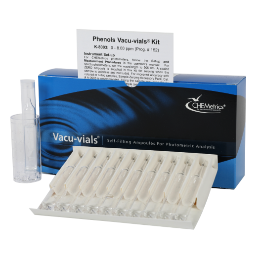 CHEMetrics® Vacu-vials® Test Kit Phenols (0-8.00 ppm)