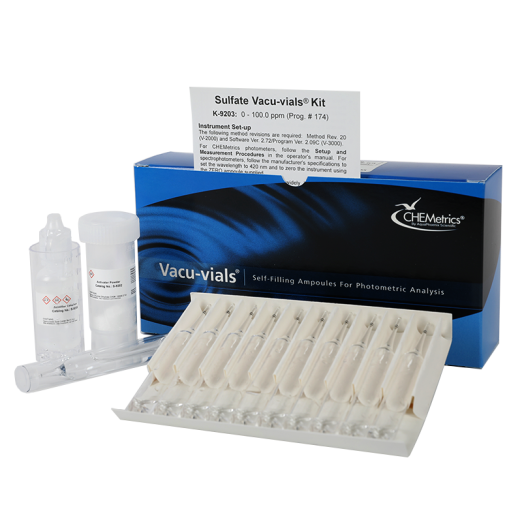 CHEMetrics® Vacu-vials® Test Kit Sulfate (0-100.0 ppm)