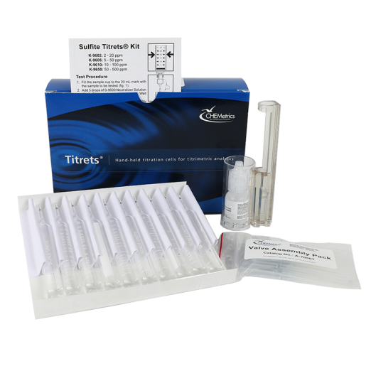 CHEMetrics® Titrets® Test Kit  Sulfite (10-100 ppm)
