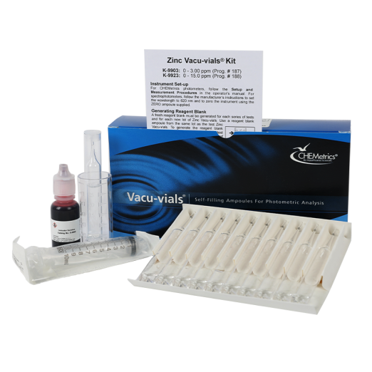 CHEMetrics® Vacu-vials® Test Kit Zinc ( 0-15.0 ppm)
