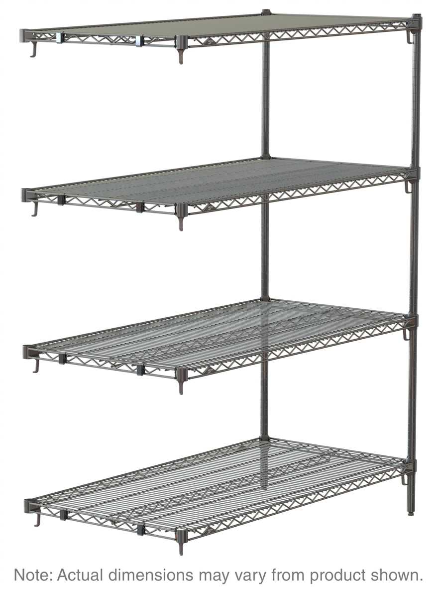 وحدة إضافية من Metro Super قابلة للتعديل Super Erecta AA346C ذات 4 رفوف صناعية سلكية، كروم، 18 بوصة × 42 بوصة × 63 بوصة