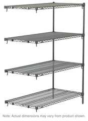 وحدة إضافية من Metro Super قابلة للتعديل Super Erecta AA346C ذات 4 رفوف صناعية سلكية، كروم، 18 بوصة × 42 بوصة × 63 بوصة