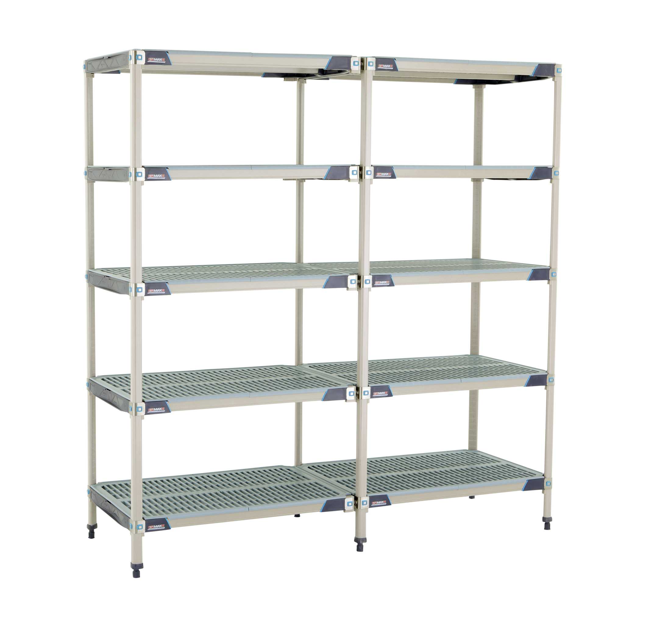 MetroMax i 5AX537GX3 5-Shelf Plastic Industrial Shelving Add-On Unit, 24" x 36" x 74"